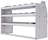 21-5836-3 Profiled back shelf unit 56"Wide x 18.5"Deep x 36"High with 3 shelves