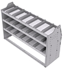 21-5836-3 Profiled back shelf unit 56"Wide x 18.5"Deep x 36"High with 3 shelves