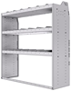 21-5858-3 Profiled back shelf unit 56"Wide x 18.5"Deep x 58"High with 3 shelves