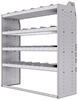 21-5858-4 Profiled back shelf unit 56"Wide x 18.5"Deep x 58"High with 4 shelves