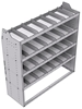 21-5858-4 Profiled back shelf unit 56"Wide x 18.5"Deep x 58"High with 4 shelves