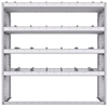 21-5858-4 Profiled back shelf unit 56"Wide x 18.5"Deep x 58"High with 4 shelves