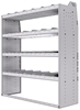 21-5863-4 Profiled back shelf unit 56"Wide x 18.5"Deep x 63"High with 4 shelves