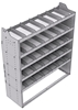 21-5863-5 Profiled back shelf unit 56"Wide x 18.5"Deep x 63"High with 5 shelves