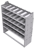 21-5863-5 Profiled back shelf unit 56"Wide x 18.5"Deep x 63"High with 5 shelves