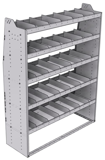 21-5872-5 Profiled back shelf unit 56"Wide x 18.5"Deep x 72"High with 5 shelves