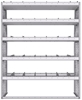 21-5872-5 Profiled back shelf unit 56"Wide x 18.5"Deep x 72"High with 5 shelves