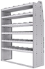 21-5872-6 Profiled back shelf unit 56"Wide x 18.5"Deep x 72"High with 6 shelves