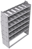 21-5872-6 Profiled back shelf unit 56"Wide x 18.5"Deep x 72"High with 6 shelves