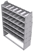 21-5872-6 Profiled back shelf unit 56"Wide x 18.5"Deep x 72"High with 6 shelves