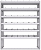 21-5872-6 Profiled back shelf unit 56"Wide x 18.5"Deep x 72"High with 6 shelves