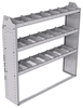 21-6358-3 Profiled back shelf unit 60"Wide x 13.5"Deep x 58"High with 3 shelves