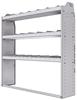 21-6358-3 Profiled back shelf unit 60"Wide x 13.5"Deep x 58"High with 3 shelves