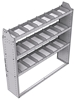 21-6358-3 Profiled back shelf unit 60"Wide x 13.5"Deep x 58"High with 3 shelves