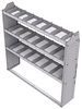 21-6358-3 Profiled back shelf unit 60"Wide x 13.5"Deep x 58"High with 3 shelves