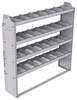 21-6358-4 Profiled back shelf unit 60"Wide x 13.5"Deep x 58"High with 4 shelves