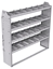 21-6358-4 Profiled back shelf unit 60"Wide x 13.5"Deep x 58"High with 4 shelves