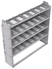 21-6358-4 Profiled back shelf unit 60"Wide x 13.5"Deep x 58"High with 4 shelves