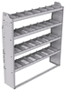 21-6363-4 Profiled back shelf unit 60"Wide x 13.5"Deep x 63"High with 4 shelves