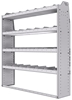 21-6363-4 Profiled back shelf unit 60"Wide x 13.5"Deep x 63"High with 4 shelves