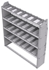 21-6363-4 Profiled back shelf unit 60"Wide x 13.5"Deep x 63"High with 4 shelves