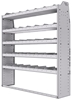 21-6363-5 Profiled back shelf unit 60"Wide x 13.5"Deep x 63"High with 5 shelves