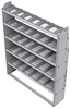 21-6372-5 Profiled back shelf unit 60"Wide x 13.5"Deep x 72"High with 5 shelves