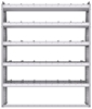 21-6372-5 Profiled back shelf unit 60"Wide x 13.5"Deep x 72"High with 5 shelves