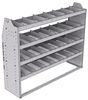 21-6548-4 Profiled back shelf unit 60"Wide x 15.5"Deep x 48"High with 4 shelves