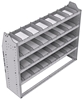 21-6548-4 Profiled back shelf unit 60"Wide x 15.5"Deep x 48"High with 4 shelves