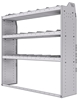 21-6558-3 Profiled back shelf unit 60"Wide x 15.5"Deep x 58"High with 3 shelves