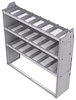 21-6558-3 Profiled back shelf unit 60"Wide x 15.5"Deep x 58"High with 3 shelves