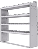 21-6558-4 Profiled back shelf unit 60"Wide x 15.5"Deep x 58"High with 4 shelves