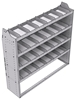 21-6558-4 Profiled back shelf unit 60"Wide x 15.5"Deep x 58"High with 4 shelves