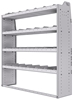 21-6563-4 Profiled back shelf unit 60"Wide x 15.5"Deep x 63"High with 4 shelves