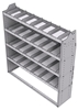21-6563-4 Profiled back shelf unit 60"Wide x 15.5"Deep x 63"High with 4 shelves