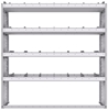 21-6563-4 Profiled back shelf unit 60"Wide x 15.5"Deep x 63"High with 4 shelves