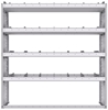 21-6563-4 Profiled back shelf unit 60"Wide x 15.5"Deep x 63"High with 4 shelves