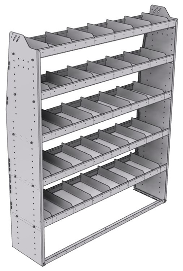 21-6572-5 Profiled back shelf unit 60"Wide x 15.5"Deep x 72"High with 5 shelves