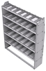 21-6572-5 Profiled back shelf unit 60"Wide x 15.5"Deep x 72"High with 5 shelves