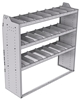 21-6858-3 Profiled back shelf unit 60"Wide x 18.5"Deep x 58"High with 3 shelves