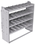21-6858-4 Profiled back shelf unit 60"Wide x 18.5"Deep x 58"High with 4 shelves