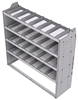 21-6858-4 Profiled back shelf unit 60"Wide x 18.5"Deep x 58"High with 4 shelves