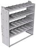 21-6863-4 Profiled back shelf unit 60"Wide x 18.5"Deep x 63"High with 4 shelves