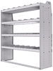 21-6863-4 Profiled back shelf unit 60"Wide x 18.5"Deep x 63"High with 4 shelves