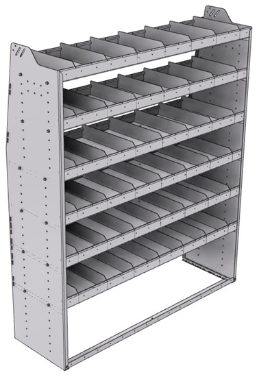 21-6872-6 Profiled back shelf unit 60"Wide x 18.5"Deep x 72"High with 6 shelves