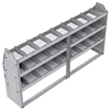 21-7336-3 Profiled back shelf unit 72"Wide x 13.5"Deep x 36"High with 3 shelves