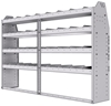 21-7348-4 Profiled back shelf unit 72"Wide x 13.5"Deep x 48"High with 4 shelves