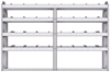 21-7348-4 Profiled back shelf unit 72"Wide x 13.5"Deep x 48"High with 4 shelves