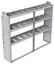 21-7358-3 Profiled back shelf unit 72"Wide x 13.5"Deep x 58"High with 3 shelves